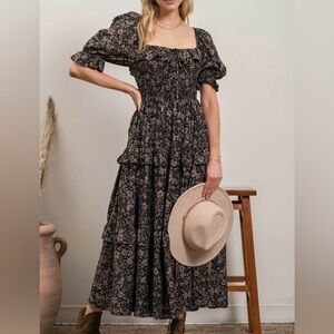 Bohme Floral Black Dress